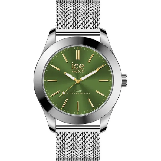 Ice Watch® Analog 'Ice Steel - Silver Green' Herren Uhr (Medium) 024749