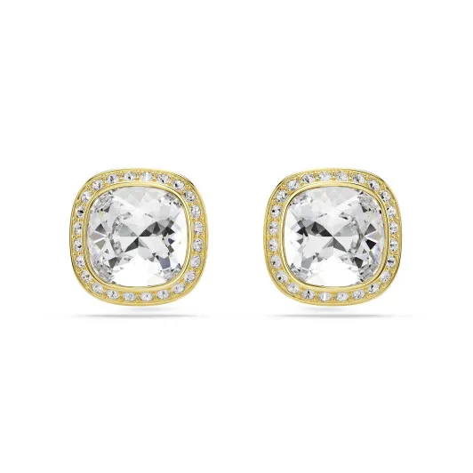 Swarovski 'Una Angelic Cushion' Women's Gold Plated Metal Stud Earrings - Gold 5764762