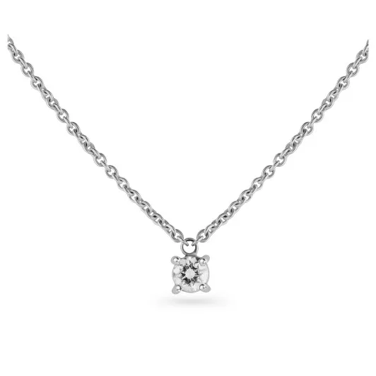 Orphelia® 'Karlien' Women's Whitegold 18C Chain with Pendant - Silver HD-4179