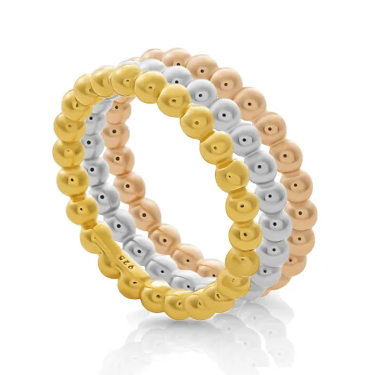 Orphelia® 'Unity' Damen Sterling Silber Set: 3 ringe - Gold/Silber/Rose SET-7541