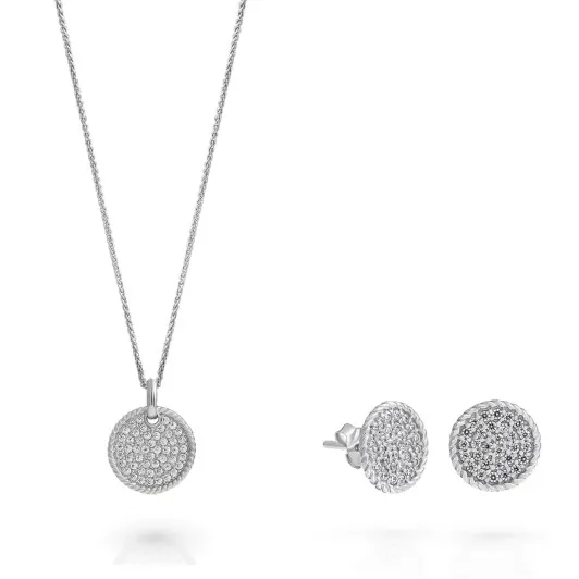 Orphelia® 'Bella' Damen Sterling Silber Set: Necklace + Earrings - Silber SET-7565