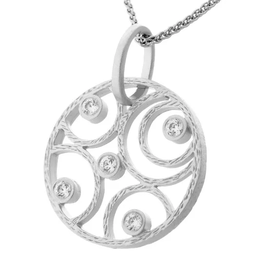 Orphelia® Damen Sterling Silber Halskette mit Anhänger - Silber ZH-7078