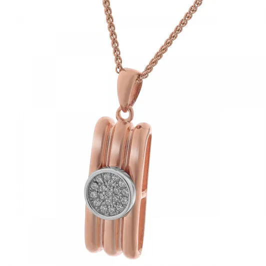 Orphelia® Damen Sterling Silber Halskette mit Anhänger - Silber/Rosa ZH-7283