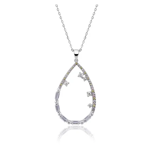 Orphelia® 'Islia' Damen Sterling Silber Halskette mit Anhänger - Silber ZH-7423