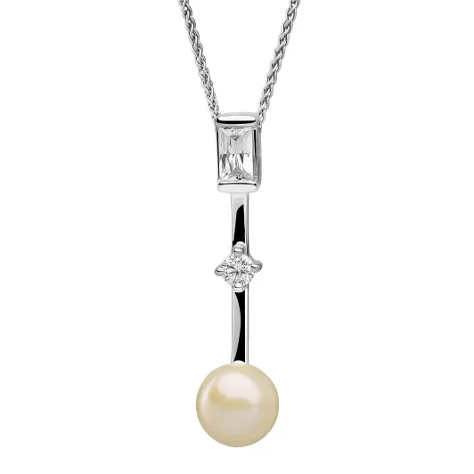 Orphelia® 'Maxime' Damen Sterling Silber Halskette mit Anhänger - Silber ZH-7514