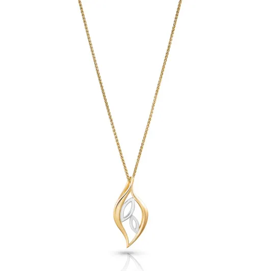 Orphelia® 'Charlotte' Damen Sterling Silber Halskette mit Anhänger - Silber/Gold ZH-7523/G