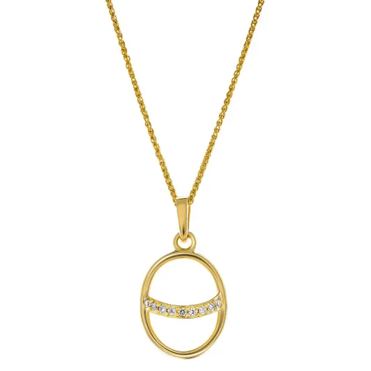 Orphelia® 'Amaliada' Women's Sterling Silver Pendant with Chain - Gold ZH-7572