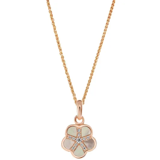 Orphelia® 'Daisy' Women's Sterling Silver Pendant with Chain - Rose ZH-7585/RG