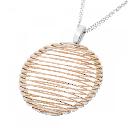 Orphelia® Damen Sterling Silber Halskette mit Anhänger - Silber/Rosa ZK-7180/1