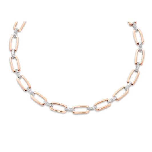 Orphelia® Damen Sterling Silber Halsband - Silber/Rosa ZK-7209