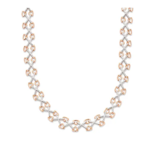 Orphelia® Damen Sterling Silber Halsband - Silber/Rosa ZK-7212