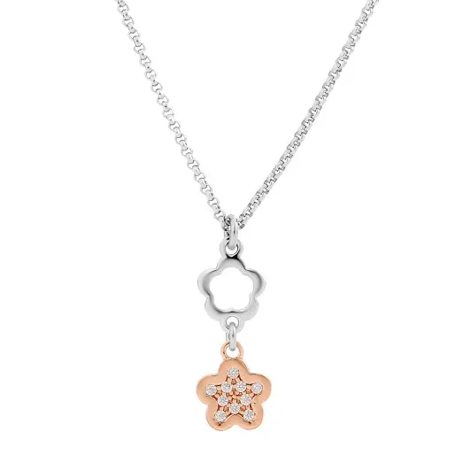 Orphelia® 'Nixie' Damen Sterling Silber Halskette mit Anhänger - Silber/Rosa ZK-7377