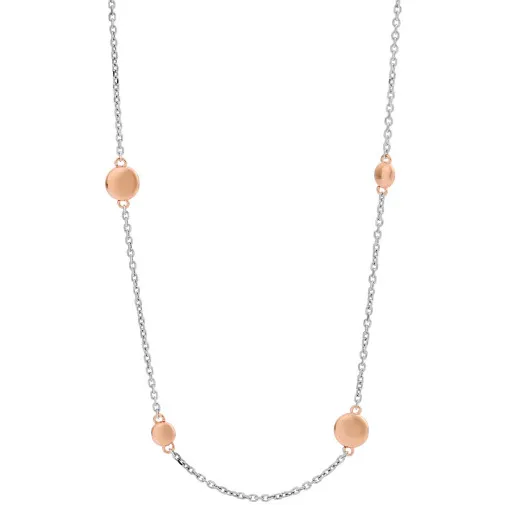 Orphelia® Damen Sterling Silber Halsband - Silber/Rosa ZK-7385/80