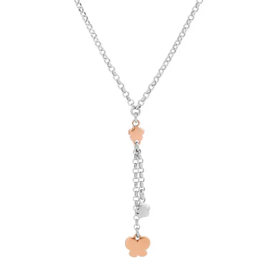 Orphelia® 'Lorelei' Damen Sterling Silber Halskette mit Anhänger - Silber/Rosa ZK-7386