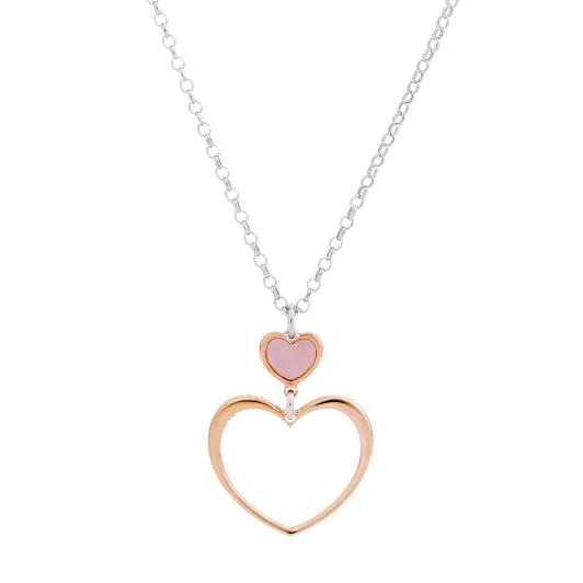 Orphelia® 'Mada' Damen Sterling Silber Halskette mit Anhänger - Silber/Rosa ZK-7389