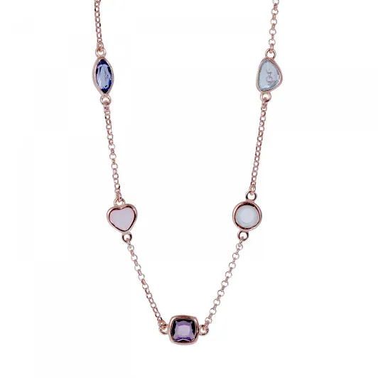 Orphelia® 'Bling' Femmes Argent Collier - Rosé ZK-7412