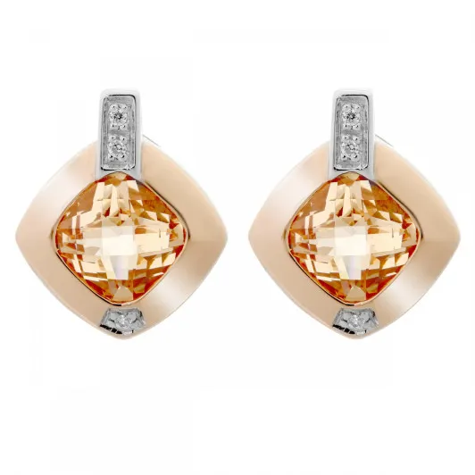 Orphelia® 'Athena' Damen Sterling Silber Ohrstecker - Silber/Rosa ZO-7113