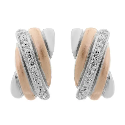 Orphelia® 'Joline' Damen Sterling Silber Ohrstecker - Silber/Rosa ZO-7118