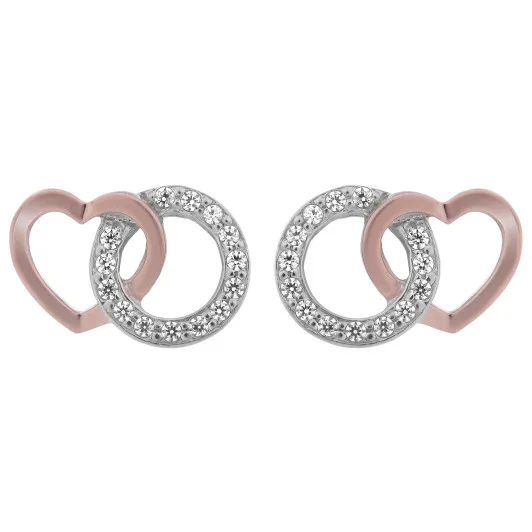 Orphelia® 'Ely' Damen Sterling Silber Ohrstecker - Silber/Rosa ZO-7286