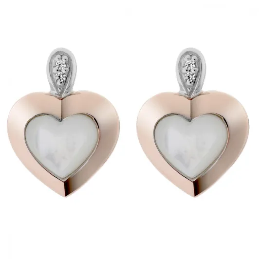 Orphelia® 'Debby' Damen Sterling Silber Ohrstecker - Silber/Rosa ZO-7289/RG