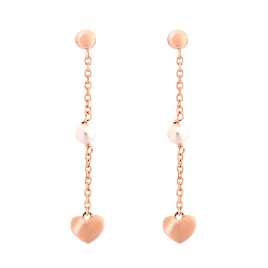 Orphelia® 'Nahara' Women's Sterling Silver Drop Earrings - Rose ZO-7378