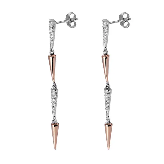 Orphelia® 'Aada' Damen Sterling Silber Ohrhänger - Silber/Rosa ZO-7433