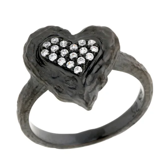 Orphelia® Damen Sterling Silber Ring - Schwarz ZR-7082/2