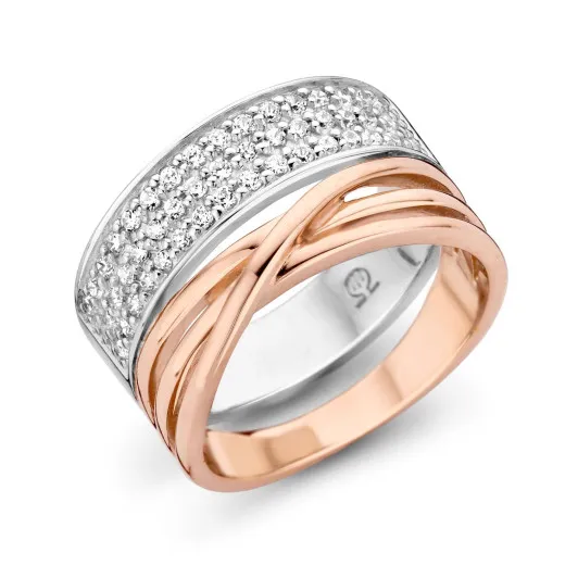 Orphelia® Dames Zilver 925 925 Ring (sieraad) - Zilver/Rosé ZR-7205