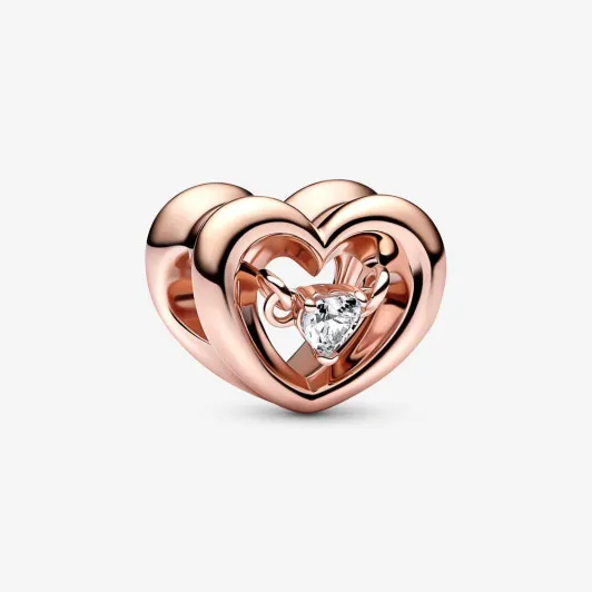 Pandora® 'Radiant Heart' Damen Verchromtem Metall Charm - Rosé 782493C01