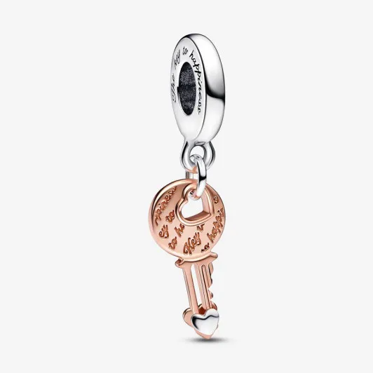 Pandora® 'Padlock' Damen Sterling Silber Charm - Silber/Rosa 782510C00