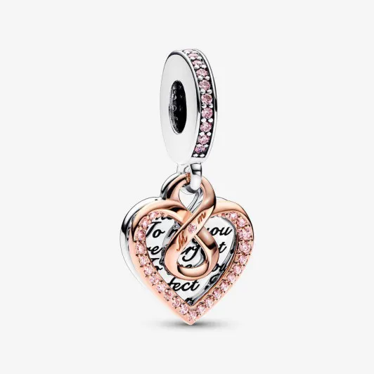 Pandora® 'Family & Friends' Damen Sterling Silber Charm - Silber/Rosa 782641C01