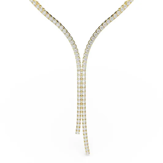 Swarovski 'Matrix Tennis' Women's Gold Plated Metal Necklace - Gold 5750601