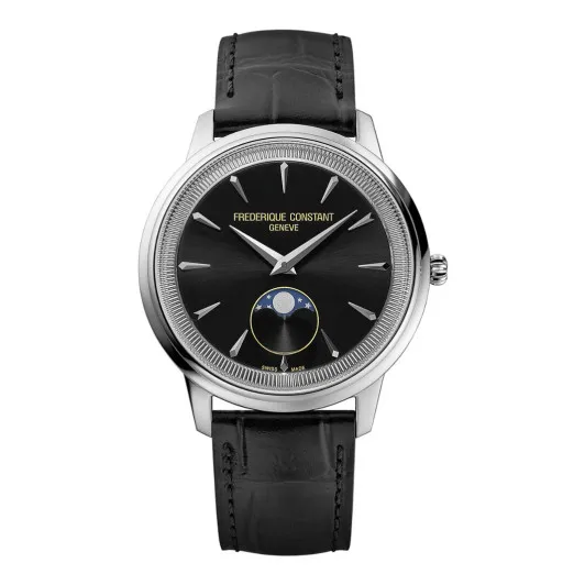 Frederique Constant® Analogue 'Moneta Moonphase' Unisex's Watch FC-206B3S6
