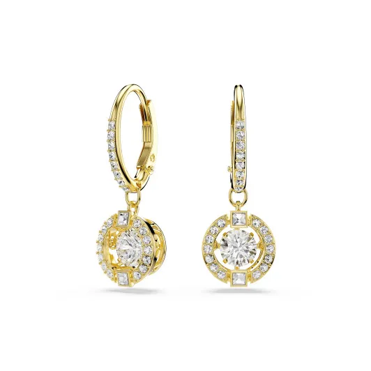 Swarovski &#039;Una Sparkling Dc&#039; Women&#039;s Gold Plated Metal Drop Earrings - Gold 5758095