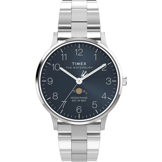 Timex® Analogue 'Waterbury Classic Moon Phase' Men's Watch TW2W75700