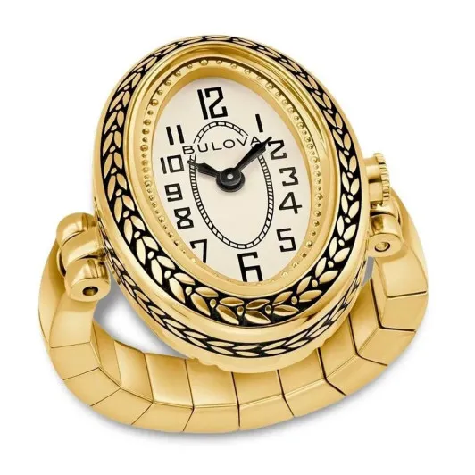 Bulova Analogue &#039;Art Deco Ring&#039; Women&#039;s Watch 97L188
