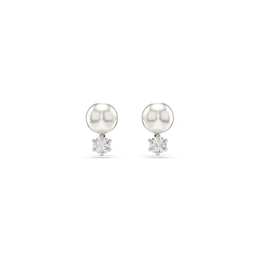 Swarovski® 'Matrix' Women's Base Metal Stud Earrings - Silver 5694225