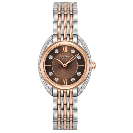 Bulova® Analog 'Classic Diamond' Damen Uhr 98R230