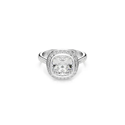 Swarovski 'Una Angelic Cushion' Women's Base Metal Ring - Silver 5758470
