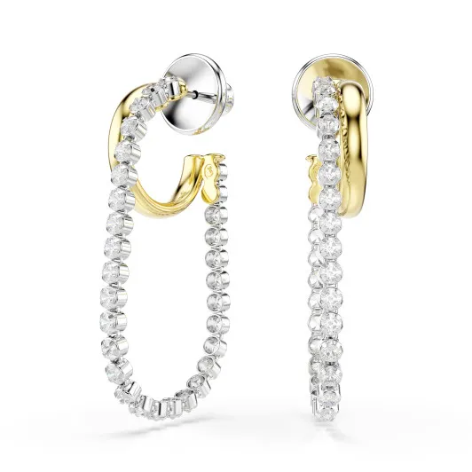 Swarovski 'Hyperbola Spin' Women's Gold Plated Metal Drop Earrings - Silver/Gold 5749366