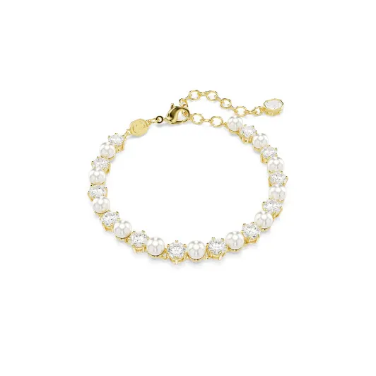 Swarovski® 'Matrix pearl' Dames Verguld Metaal Armband (sieraad) - Goudkleurig 5742026