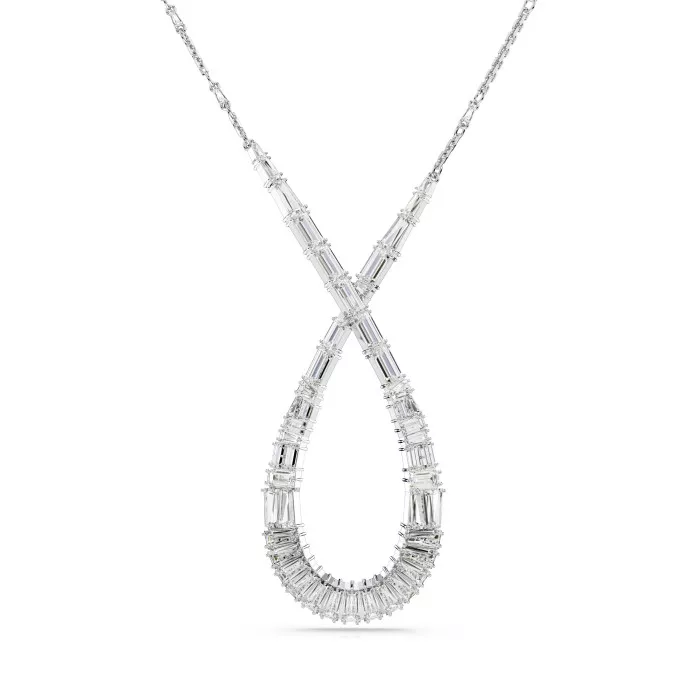 Swarovski® 'Hyperbola' Women's Base Metal Necklace - Silver