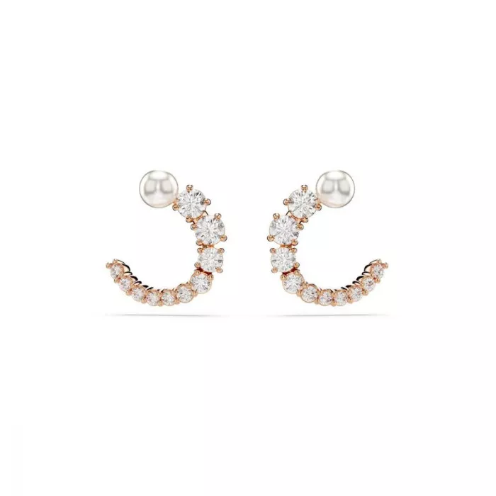 ピアス SWAROVSKI Matrix rose gold hoop earrings 5692264 Swarovski® 'Matrix' Women's Gold Plated Metal Hoop Earrings