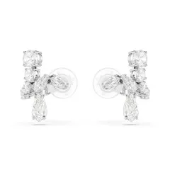 Swarovski® 'Matrix' Women's Base Metal Clip Earrings - Silver 5692523