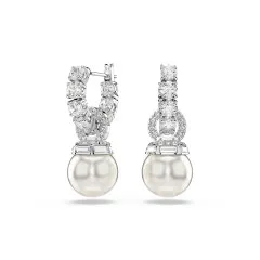 Swarovski® 'Matrix pearl' Dames Metaal Oorhangers - Zilverkleurig 5691716
