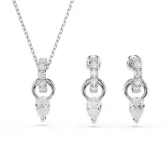 Swarovski® 'Mesmera' Women's Base Metal Set: Necklace + Earrings - Silver 5723197