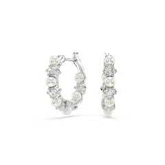 Swarovski® 'Matrix pearl' Dames Metaal Oorhangers - Zilverkleurig 5709256