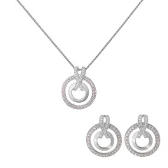 Orphelia® 'Azalea' Dames Zilver 925 925 Set: Ketting-Hanger + Oorbellen - Zilverkleurig SET-7095
