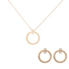 Orphelia® 'Novalie' Femmes Argent Set: Collier-Pendentif + Boucles d'oreilles - Rosé SET-7129/RG