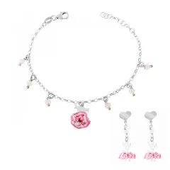 Orphelia® 'Cute' Kind Zilver 925 925 Set: Armband + Oorbel - Zilverkleurig SET-7133